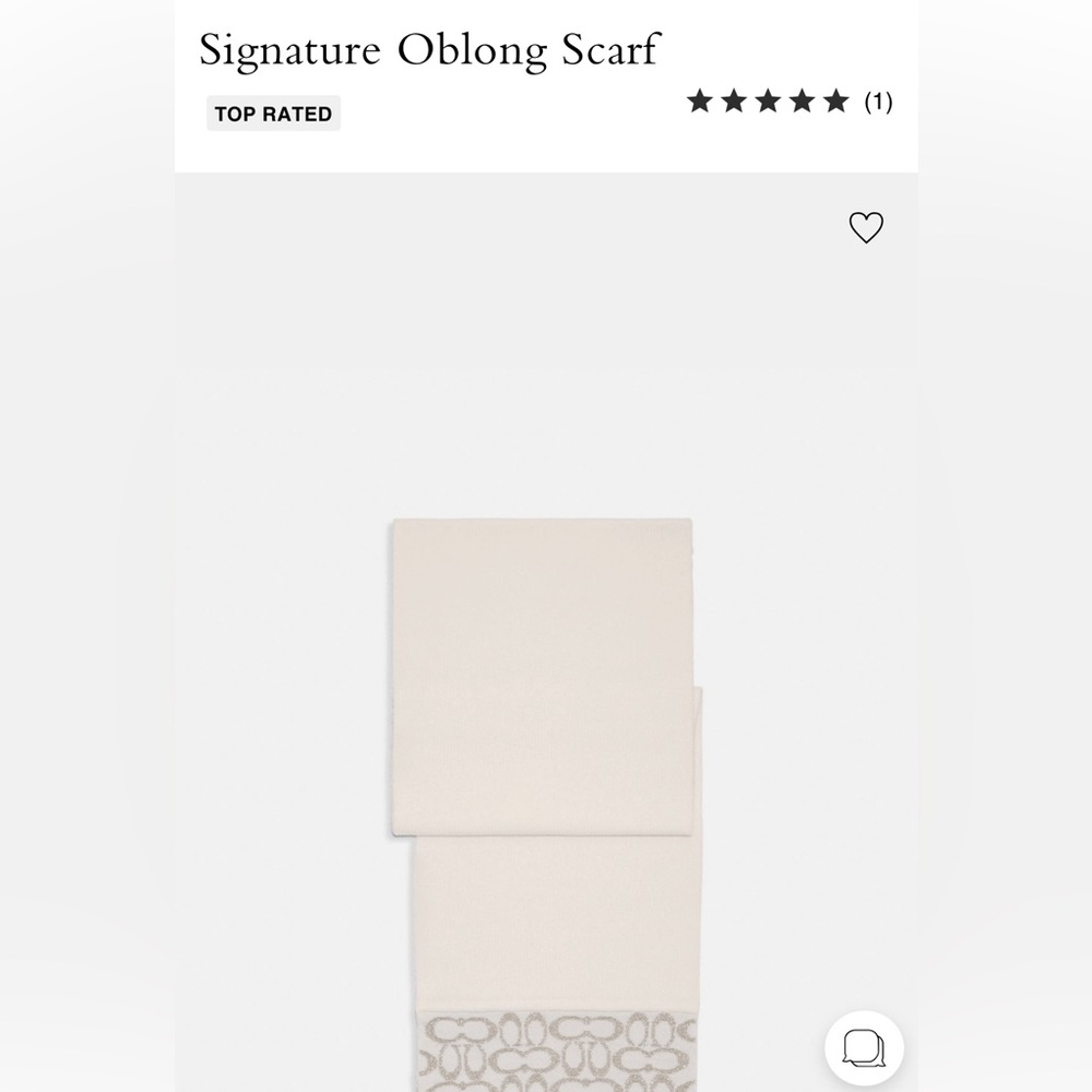 COACH NWT Chalk signature oblong scarf